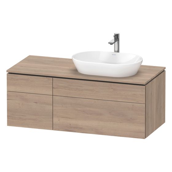 Duravit L-Cube Konsolen-WTU wandh. 550x1220x482mm Eiche Marmoriert Matt, mittig, mit KSP, Dekor, 2 SK, o.Gr. LC4874055550000