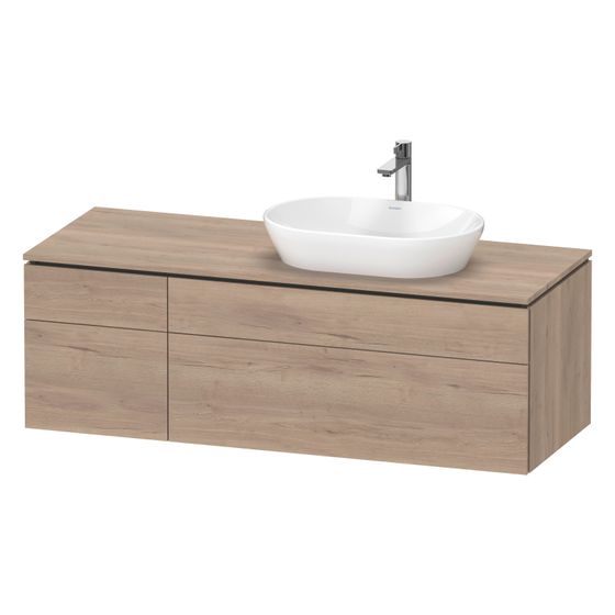 Duravit L-Cube Konsolen-WTU wandh. 550x1420x482mm Eiche Marmoriert Matt, mittig, mit KSP, Dekor, 2 SK, o.Gr. LC4875055550000
