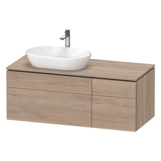 Duravit L-Cube Konsolen-WTU wandh. 550x1220x482mm Eiche Marmoriert Matt, mittig, mit KSP, Dekor, 2 SK, o.Gr. LC4876055550000