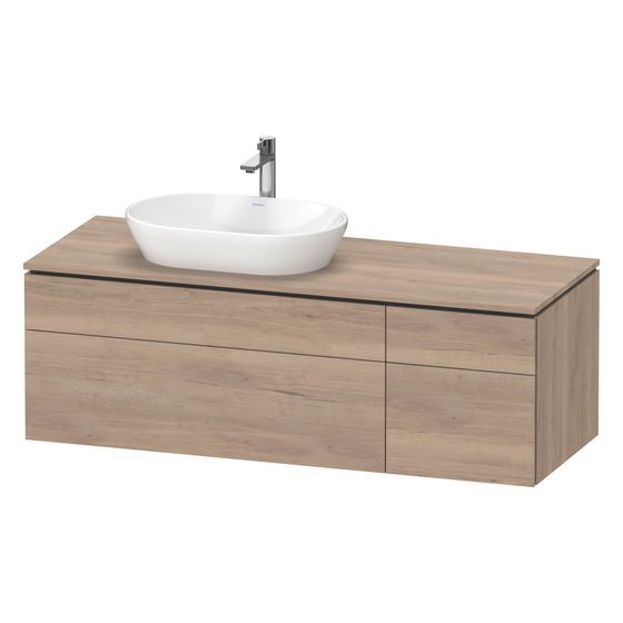 Duravit L-Cube Konsolen-WTU wandh. 550x1420x482mm Eiche Marmoriert Matt, mittig, mit KSP, Dekor, 2 SK, o.Gr. LC4877055550000