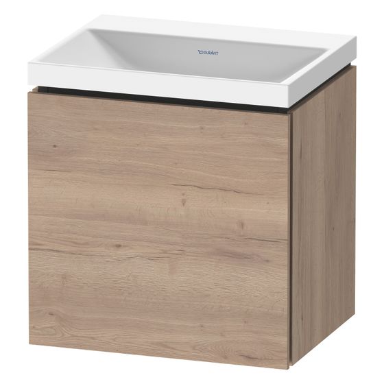 Duravit L-Cube Waschtisch-Set C-shaped wh Dekor 350x450x480mm, 1 Tür L, Eiche Marmoriert Matt, Grifflos, mit Möbel-WT 26504532D0