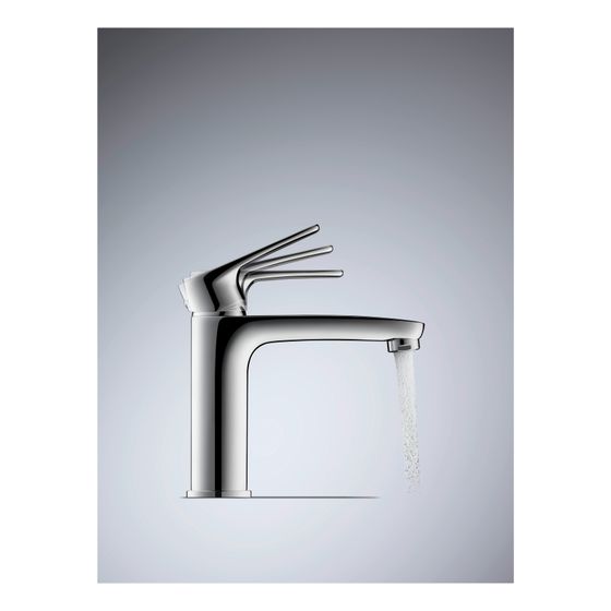 Duravit B.1 Einhebel-Waschtischmischer S FreshStart und MinusFlow, Chrom, 4l/min, mit Garnitur, Ausladung 101mm, Höhe 155mm