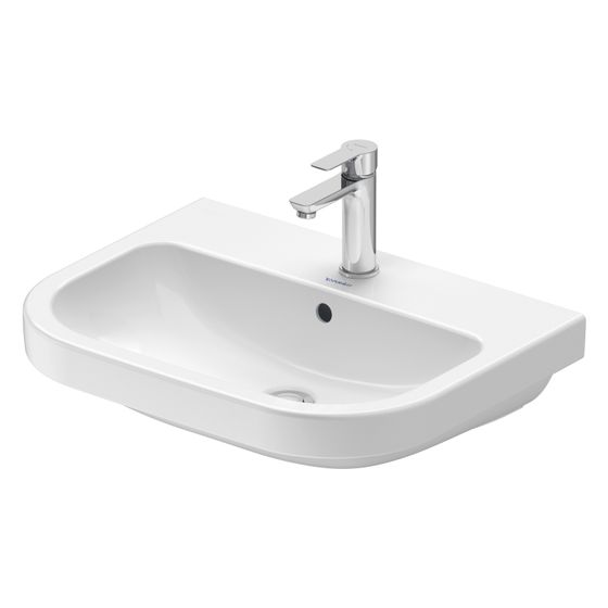 Duravit D-Code Waschtisch 460x600x165mm wandhäng. Weiß Hochglanz Rund 1 WP M 1 HL M mit Überlauf