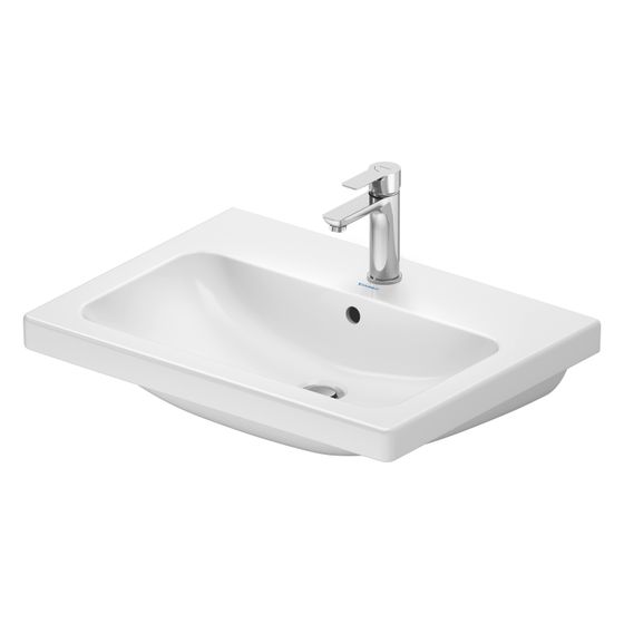Duravit D-Code Waschtisch 480x650x165mm wandhäng. Weiß Hochglanz Rund 1 WP M 1 HL M mit Überlauf