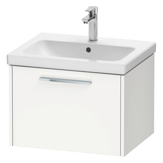 Duravit D-Code Waschtischunterbau wandhäng. 460x584x400mm, Mattweiß, 1 Auszug, Griff Chrom, mit Dämpfung