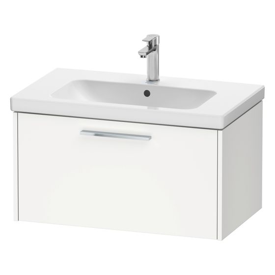 Duravit D-Code Waschtischunterbau wandhäng. 460x784x400mm, Mattweiß, 1 Auszug, Griff Chrom, mit Dämpfung