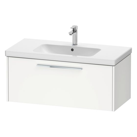 Duravit D-Code Waschtischunterbau wandhäng. 460x984x400mm, Mattweiß, 1 Auszug, Griff Chrom, mit Dämpfung