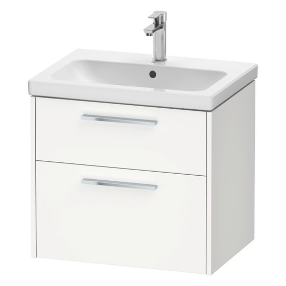 Duravit D-Code Waschtischunterbau wandhäng. 460x634x555mm, Mattweiß, 1 Auszug/Schubkasten, Griff mit Dämpfung