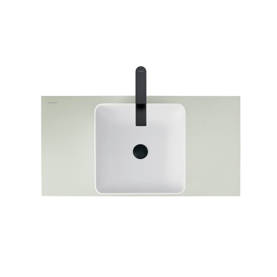 Duravit Sivida Aufsatzbecken 400mm, Weiß Seidenmatt/Blassgrün Matt, DuroCast Plus, eckig, ohne Überlauf