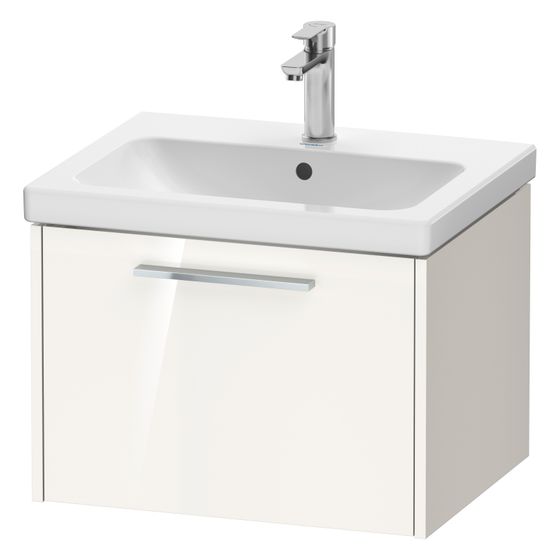 Duravit D-Code Waschtischunterbau wandhäng. 460x584x400mm, Weiß Hochglanz, 1 Auszug, Griff Chrom, mit Dämpfung