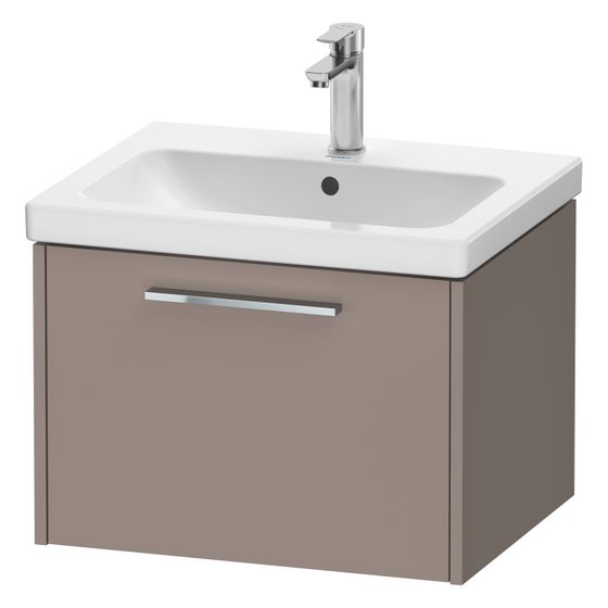 Duravit D-Code Waschtischunterbau wandhäng. 460x584x400mm, Basalt Matt, 1 Auszug, Griff Chrom, mit Dämpfung