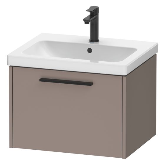 Duravit D-Code Waschtischunterbau wandh. 460x584x400mm, Basalt Matt, 1 Auszug, Griff Diamantschwarz, mit Dämpfung