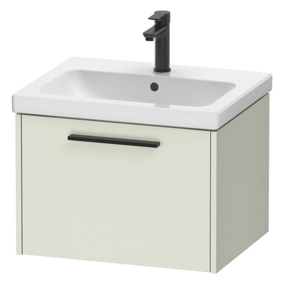 Duravit D-Code Waschtischunterbau wandh. 460x584x400mm, Blassgrün Matt, 1 Auszug, Griff Diamantschwarz, mit Dämpfung