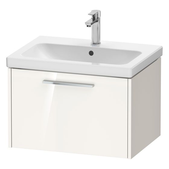 Duravit D-Code Waschtischunterbau wandhäng. 460x634x400mm, Weiß Hochglanz, 1 Auszug, Griff Chrom, mit Dämpfung