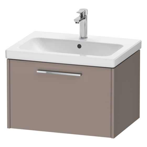 Duravit D-Code Waschtischunterbau wandhäng. 460x634x400mm, Basalt Matt, 1 Auszug, Griff Chrom, mit Dämpfung