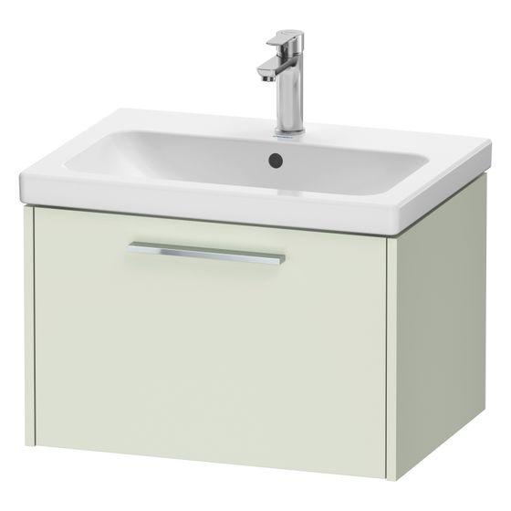 Duravit D-Code Waschtischunterbau wandhäng. 460x634x400mm, Blassgrün Matt, 1 Auszug, Griff Chrom, mit Dämpfung