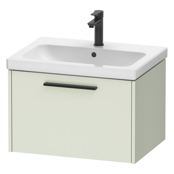 Duravit D-Code Waschtischunterbau wandh. 460x634x400mm, Blassgrün Matt, 1 Auszug, Griff Diamantschwarz, mit Dämpfung