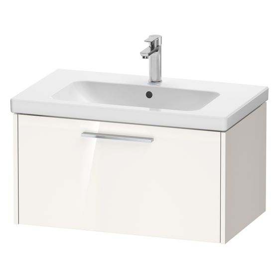 Duravit D-Code Waschtischunterbau wandhäng. 460x784x400mm, Weiß Hochglanz, 1 Auszug, Griff Chrom, mit Dämpfung
