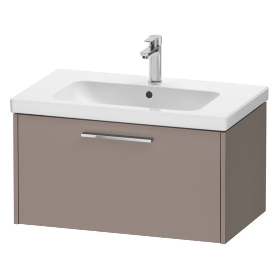 Duravit D-Code Waschtischunterbau wandhäng. 460x784x400mm, Basalt Matt, 1 Auszug, Griff Chrom, mit Dämpfung