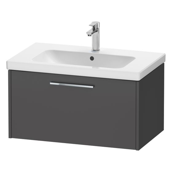 Duravit D-Code Waschtischunterbau wandhäng. 460x784x400mm, Graphit Matt, 1 Auszug, Griff Chrom, mit Dämpfung