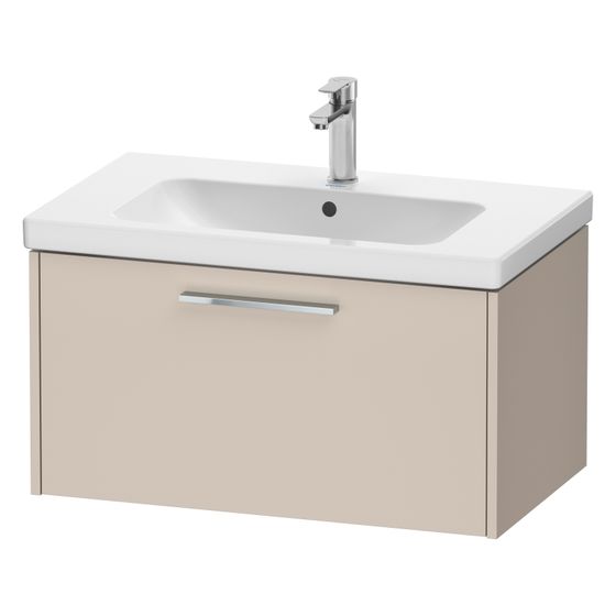 Duravit D-Code Waschtischunterbau wandhäng. 460x784x400mm, Taupe Matt, 1 Auszug, Griff Chrom, mit Dämpfung