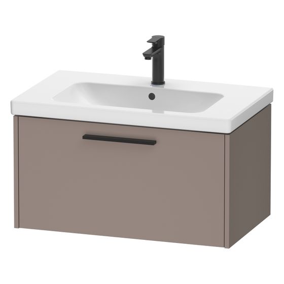 Duravit D-Code Waschtischunterbau wandh. 460x784x400mm, Basalt Matt, 1 Auszug, Griff Diamantschwarz, mit Dämpfung
