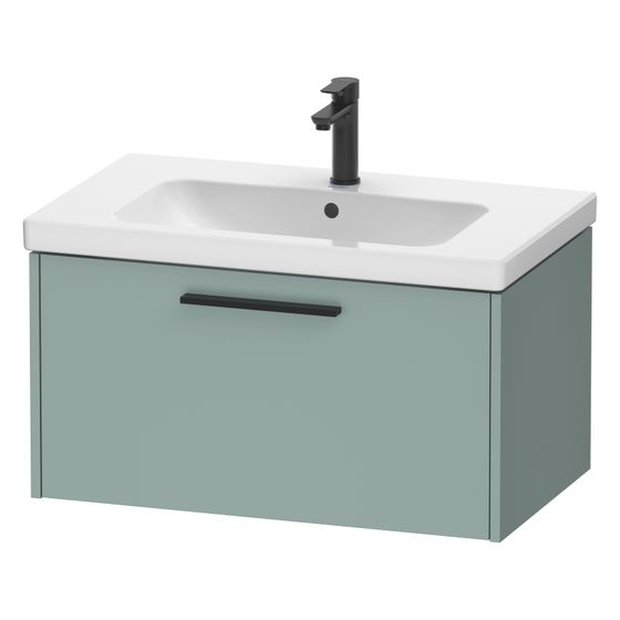 Duravit D-Code Waschtischunterbau wandh. 460x784x400mm, Fjordgrün Matt, 1 Auszug, Griff Diamantschwarz, mit Dämpfung
