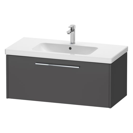 Duravit D-Code Waschtischunterbau wandhäng. 460x984x400mm, Graphit Matt, 1 Auszug, Griff Chrom, mit Dämpfung