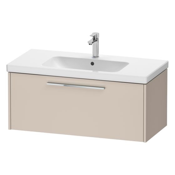 Duravit D-Code Waschtischunterbau wandhäng. 460x984x400mm, Taupe Matt, 1 Auszug, Griff Chrom, mit Dämpfung
