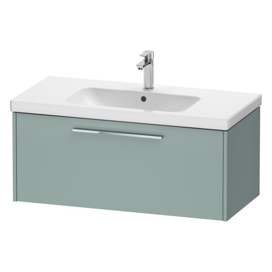 Duravit D-Code Waschtischunterbau wandhäng. 460x984x400mm, Fjordgrün Matt, 1 Auszug, Griff Chrom, mit Dämpfung
