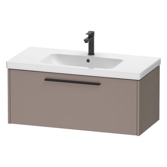 Duravit D-Code Waschtischunterbau wandh. 460x984x400mm, Basalt Matt, 1 Auszug, Griff Diamantschwarz, mit Dämpfung