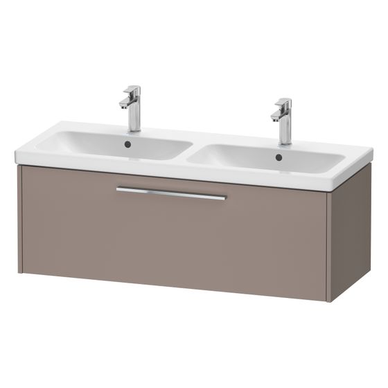 Duravit D-Code Waschtischunterbau wandhäng. 460x1184x400mm, Basalt Matt, 1 Auszug, Griff Chrom, mit Dämpfung