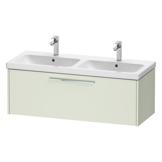 Duravit D-Code Waschtischunterbau wandhäng. 460x1184x400mm Blassgrün Matt/ 1 Auszug Griff Chrom mit Dämpfung