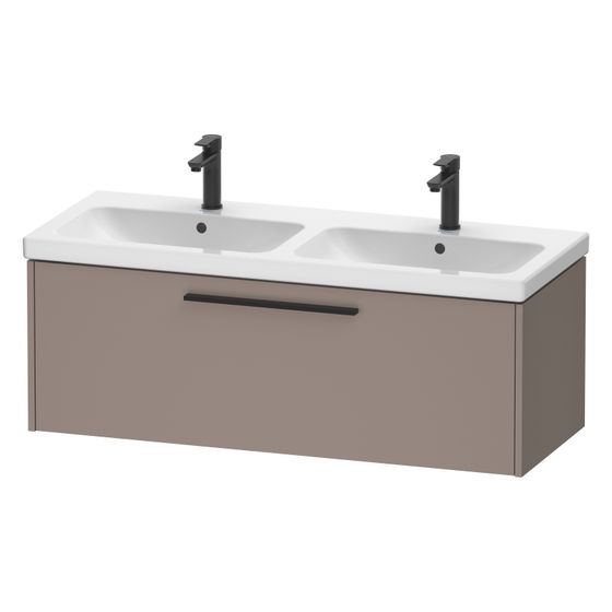 Duravit D-Code Waschtischunterbau wandh. 460x1184x400mm, Basalt Matt, 1 Auszug, Griff Diamantschwarz, mit Dämpfung