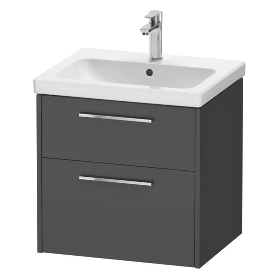 Duravit D-Code Waschtischunterbau wandh. 460x584x555mm, Graphit Matt, 1 Auszug/Schubkasten, Griff mit Dämpfung