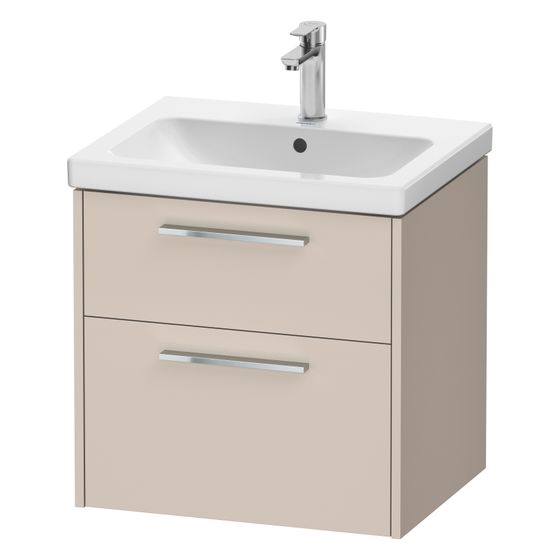 Duravit D-Code Waschtischunterbau wandhäng. 460x584x555mm, Taupe Matt, 1 Auszug/Schubkasten, Griff mit Dämpfung