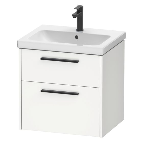 Duravit D-Code Waschtischunterbau wandhäng. 460x584x555mm, Mattweiß, 1 AZ/SK, Griff Diam. mit Dämpfung