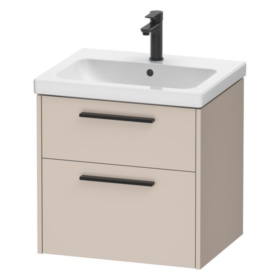 Duravit D-Code Waschtischunterbau wandhäng. 460x584x555mm Taupe Matt, 1 AZ/SK, Griff Diam. mit Dämpfung