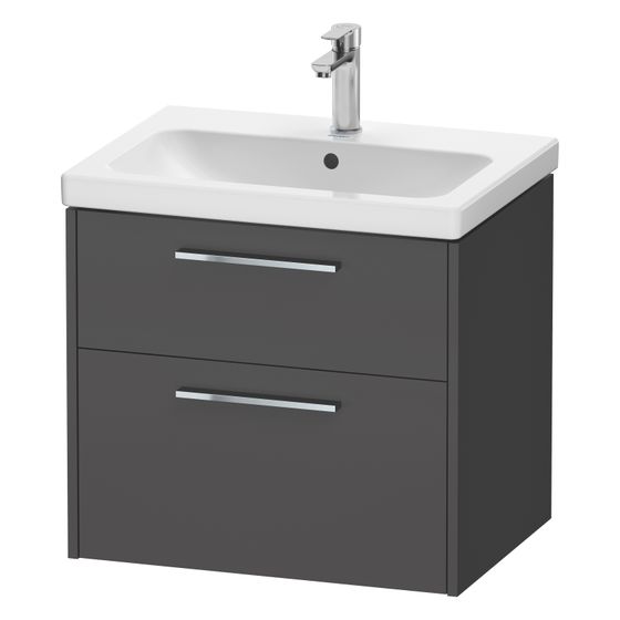 Duravit D-Code Waschtischunterbau wandh. 460x634x555mm, Graphit Matt, 1 Auszug/Schubkasten, Griff mit Dämpfung