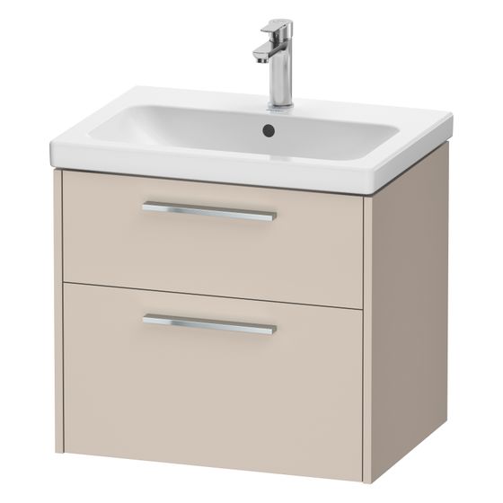 Duravit D-Code Waschtischunterbau wandhäng. 460x634x555mm, Taupe Matt, 1 Auszug/Schubkasten, Griff mit Dämpfung