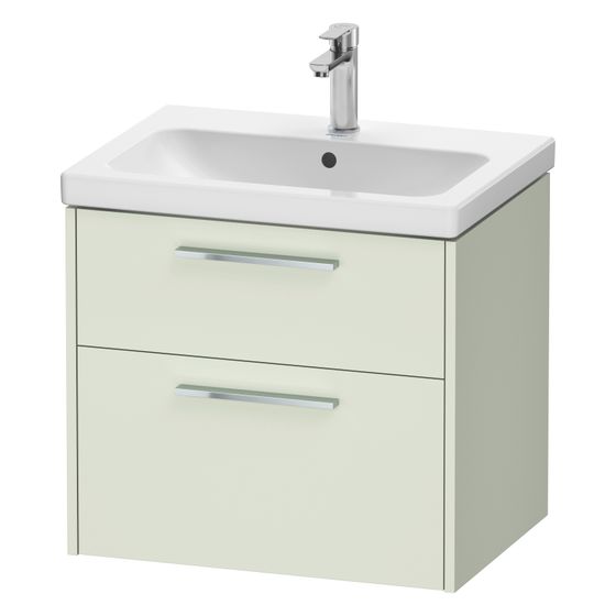 Duravit D-Code Waschtischunterbau wandh. 460x634x555mm, Blassgrün Matt, 1 Auszug/Schubkasten, Griff Chrom, mit Dämpfung