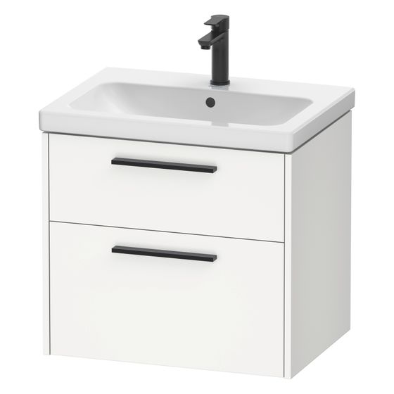 Duravit D-Code Waschtischunterbau wandhäng. 460x634x555mm, Mattweiß, 1 AZ/SK, Griff Diam. mit Dämpfung