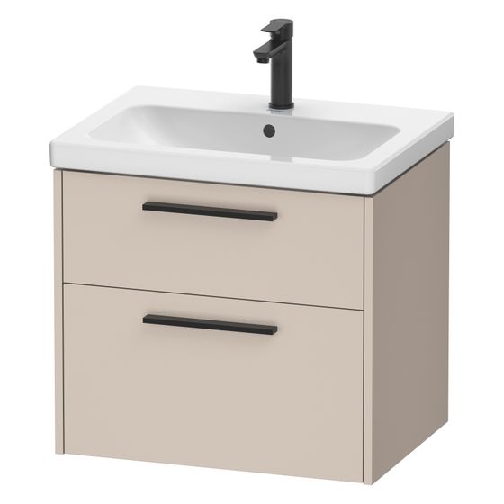 Duravit D-Code Waschtischunterbau wandhäng. 460x634x555mm Taupe Matt, 1 AZ/SK, Griff Diam. mit Dämpfung