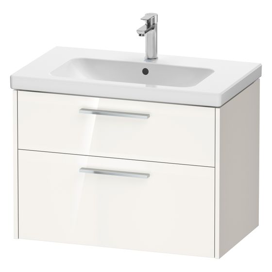 Duravit D-Code Waschtischunterbau wandh. 460x784x555mm, Weiß Hochglanz, 1 Auszug/Schubkasten, Griff Chrom, mit Dämpfung