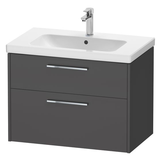 Duravit D-Code Waschtischunterbau wandh. 460x784x555mm, Graphit Matt, 1 Auszug/Schubkasten, Griff mit Dämpfung