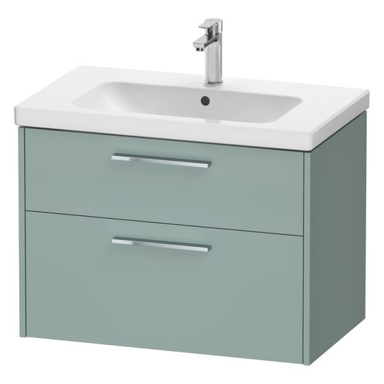 Duravit D-Code Waschtischunterbau wandh. 460x784x555mm, Fjordgrün Matt, 1 Auszug/Schubkasten, Griff Chrom, mit Dämpfung