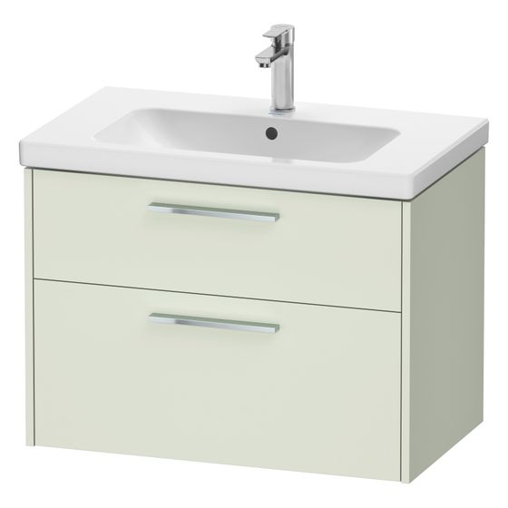 Duravit D-Code Waschtischunterbau wandh. 460x784x555mm, Blassgrün Matt, 1 Auszug/Schubkasten, Griff Chrom, mit Dämpfung