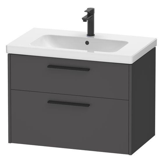 Duravit D-Code Waschtischunterbau wandhäng. 460x784x555mm Graphit Matt, 1 AZ/SK, Griff Diam. mit Dämpfung