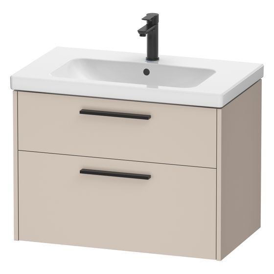 Duravit D-Code Waschtischunterbau wandhäng. 460x784x555mm Taupe Matt, 1 AZ/SK, Griff Diam. mit Dämpfung