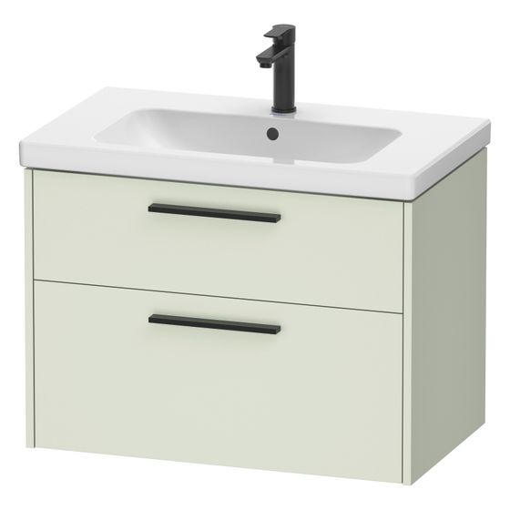 Duravit D-Code Waschtischunterbau wandh. 460x784x555mm Blassgrün Matt, 1 Auszug/Schubkasten, Griff Diamantschwarz